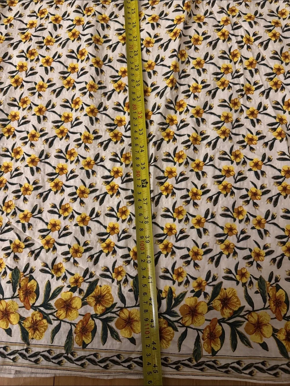 Max Studio Cream Slip Maxi Skirt with Yellow Floral Print
